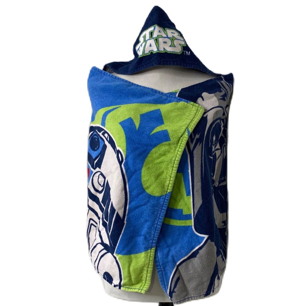 Star Wars Kids Hooded Bath Towel Multicolor For Toddlers With Hand Holds